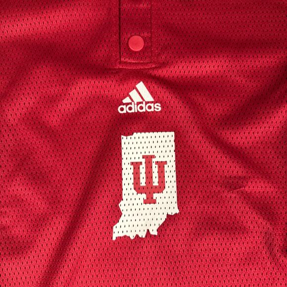 Adidas Indiana Hoosiers Red Hoodie Mesh Mens Size M Football Basketball HN7662 - Picture 4 of 11